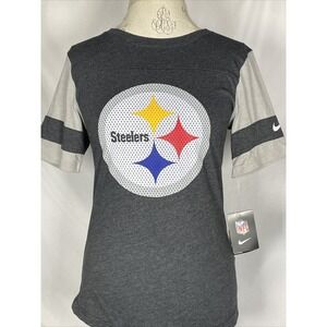 Pittsburgh Steelers NFL Nike Grey Stadium Jersey Style Shirt Women's SMALL NWT